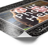 Zwart-grijs Elegant foto-rand met tekst Foto Afdruk (Hoek)