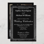 Zwart Grijs Elegant Modern Kunst Sjabloon Digitaal Kaart (Voorkant / Achterkant)