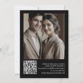 Zwart Grijs Elegante Moderne Kunst Sjabloon Digita Kaart (Achterkant)