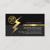 Zwart Grijs Elektrische Lightning Lagen Visitekaartje (Voorkant)