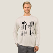 Zwart Grijs Elektrode-achtige Zuidwest Geometrisch Tri-Blend Shirt (Voorkant)