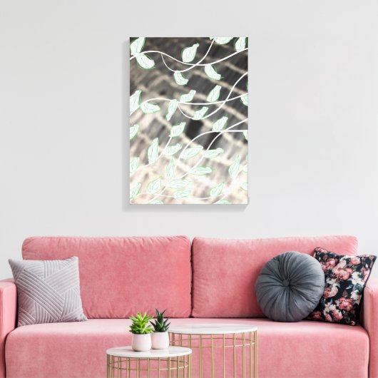 Zwart Grijs en Blauwgroen Canvas Afdruk (Insitu (Woonkamer))