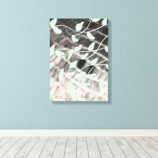 Zwart Grijs en Blauwgroen Canvas Afdruk (Insitu (Houten vloer))