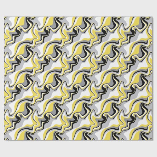 Zwart, grijs en geel Abstract vocht Cadeaupapier (Vlak)