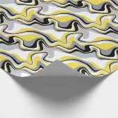 Zwart, grijs en geel Abstract vocht Cadeaupapier (Hoek)