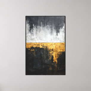 Zwart, grijs en goud explosieve abstracte wandkuns canvas afdruk