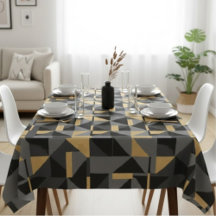 Zwart, grijs en gouden geometrisch tafelkleed