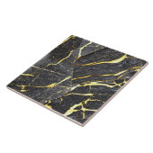 Zwart, Grijs, en Gouden Marmeren Ceramische Tegel Tegeltje (Zijkant)