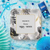 Zwart, grijs en goudlauw papieren bordje (Feest)