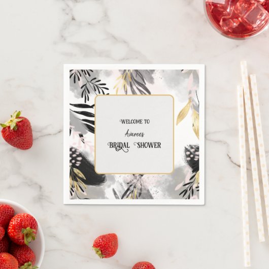 Zwart, grijs en goudlauw servet (Insitu)