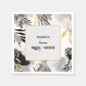 Zwart, grijs en goudlauw servet (Voorkant)