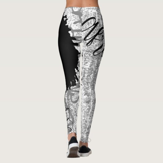 Zwart, grijs en graffiti voor leggings (Achterkant)