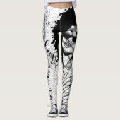 Zwart, grijs en graffiti voor leggings (Voorkant)