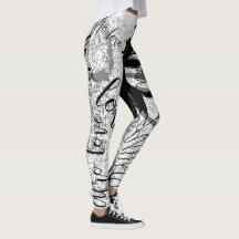 Zwart, grijs en graffiti voor leggings