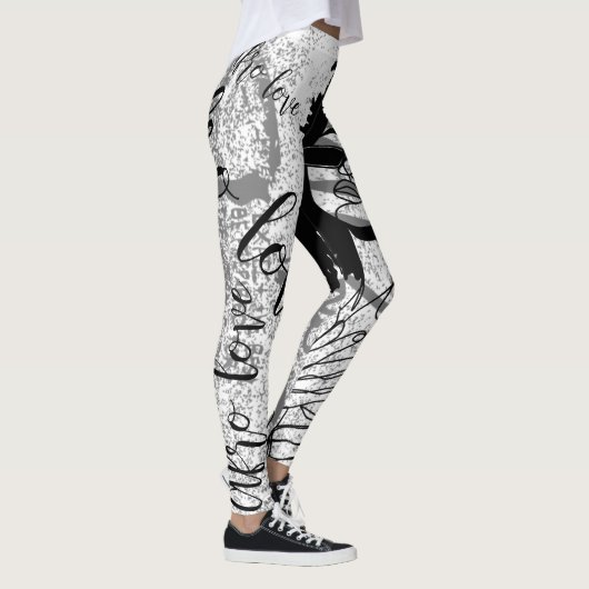 Zwart, grijs en graffiti voor leggings (Rechts)