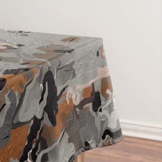 Zwart, Grijs en Karamel Abstract Tafelkleed (Voorbeeld)