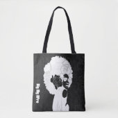 Zwart, grijs en koel Afro afdrukken Tote Bag (Voorkant)