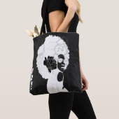 Zwart, grijs en koel Afro afdrukken Tote Bag (Dichtbij)