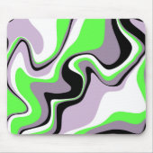Zwart, grijs en Neon Green Fluid Abstract Muismat (Voorkant)