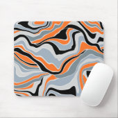 Zwart grijs en Oranje Abstract vocht Muismat (Met muis)