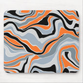 Zwart grijs en Oranje Abstract vocht Muismat (Voorkant)