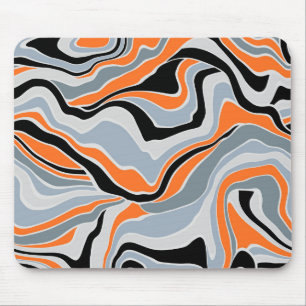 Zwart grijs en Oranje Abstract vocht Muismat