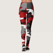 Zwart, grijs en rood camouflage, druivensap 019. leggings (Achterkant)
