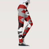 Zwart, grijs en rood camouflage, druivensap 019. leggings (Rechts)
