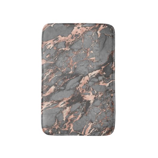 Zwart, grijs en Roos goudmarmer Badmat (Voorkant Verticaal)
