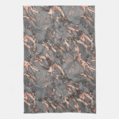 Zwart, grijs en Roos goudmarmer Theedoek (Verticaal)