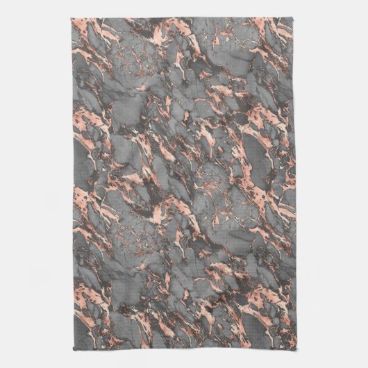 Zwart, grijs en Roos goudmarmer Theedoek (Verticaal)