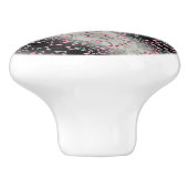 Zwart Grijs en Roze Designer Keramische Knop (Zijkant)