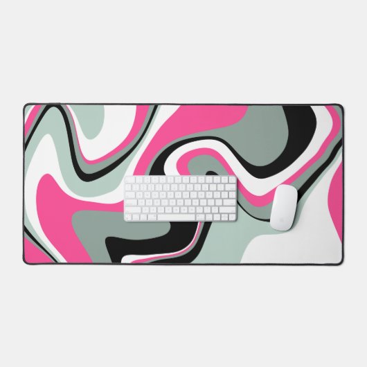 Zwart, grijs en roze vocht Abstract Bureaumat (Keyboard & Muis)