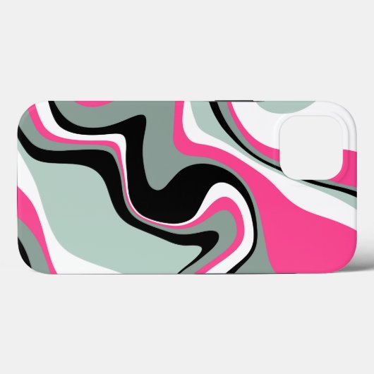 Zwart, grijs en roze vocht Abstract Case-Mate iPhone Case (Achterkant (horizontaal))
