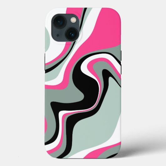 Zwart, grijs en roze vocht Abstract Case-Mate iPhone Case (Achterkant)