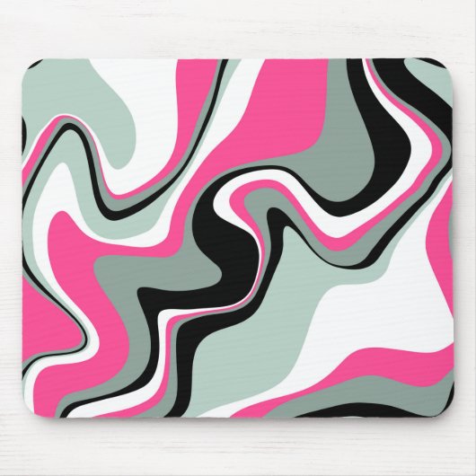 Zwart, grijs en roze vocht Abstract Muismat (Voorkant)