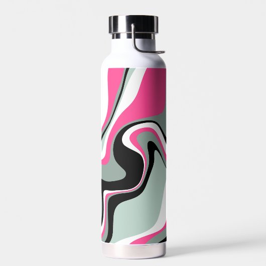 Zwart, grijs en roze vocht Abstract Waterfles (Links)