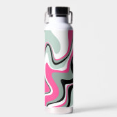 Zwart, grijs en roze vocht Abstract Waterfles (Voorkant)
