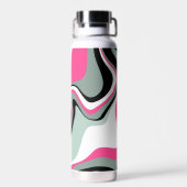 Zwart, grijs en roze vocht Abstract Waterfles (Achterkant)
