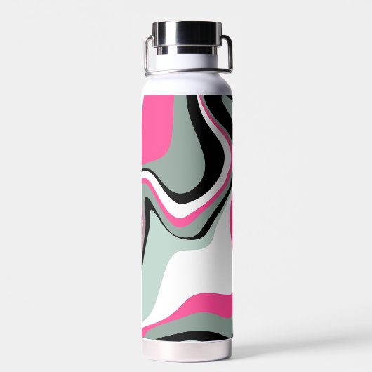 Zwart, grijs en roze vocht Abstract Waterfles (Achterkant)