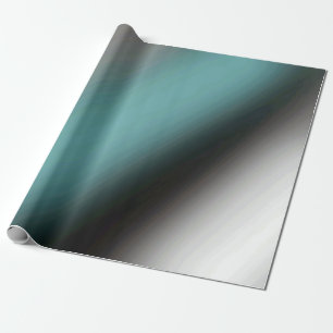 Zwart Grijs en Teal Gradiënt Strak Modern Cadeaupapier