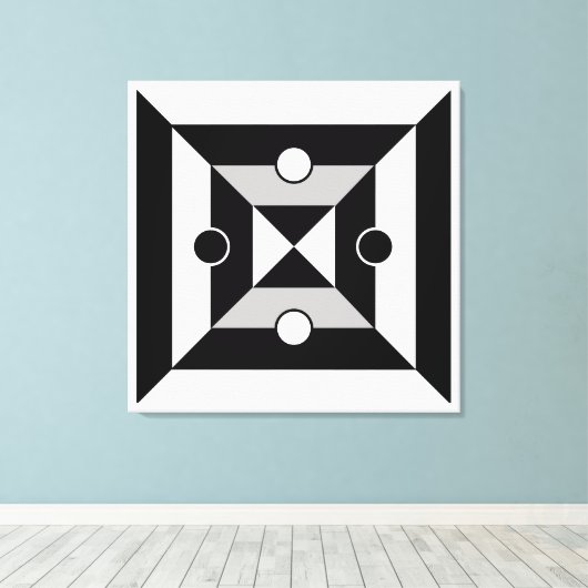 Zwart, grijs en wit Abstract geometrische kunst Canvas Afdruk (Insitu (Houten vloer))