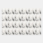 Zwart, grijs en wit abstract inpakpapier vel (Voorkant 3)