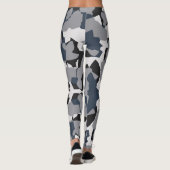 Zwart, grijs en wit abstract patroonontwerp leggings (Achterkant)
