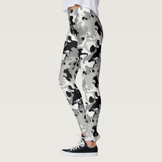 Zwart Grijs en Wit Camo - Legging (Links)
