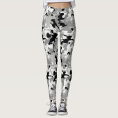 Zwart Grijs en Wit Camo - Legging (Voorkant)