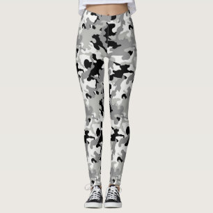 Zwart Grijs en Wit Camo - Legging
