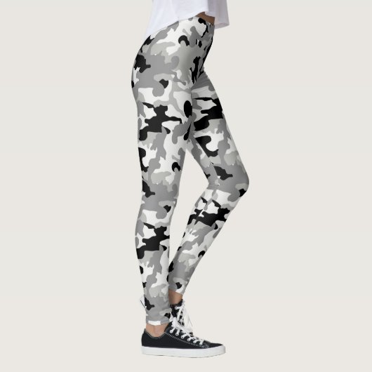 Zwart Grijs en Wit Camo - Legging (Rechts)