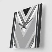 Zwart, grijs en wit, diagonaal, metaalstrips vierkante klok (Hoek)