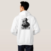 Zwart Grijs en Wit Eenvoudig Minimalistisch Soldaa Hoodie (Achterkant volledig)